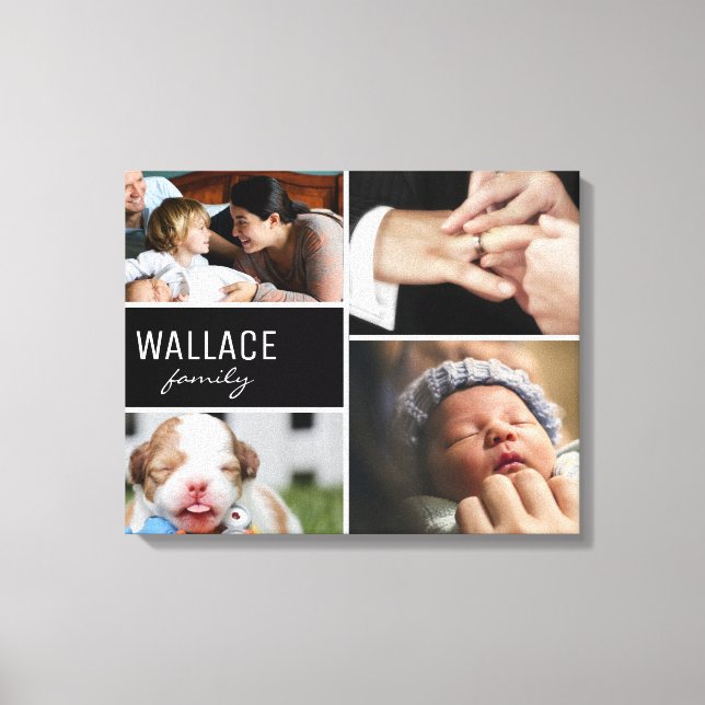 Family name multiple photo collage canvas print (Front)
