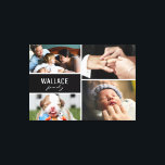 Family name multiple photo collage canvas print<br><div class="desc">This wrapped canvas wall art allows you to personalize with your own phtos. I was staring at a bare wall at home and I'm dreaming of doing a gallery wall. The thought of having to get different sized picture frames keeps on stopping me from moving forward with it. Do you...</div>
