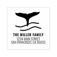 Family Name Nautical Whale Tail Return Address