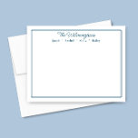 Family Name Navy Blue Border Classic Stationery Card<br><div class="desc">This design features a thin double border with space for a family name and individual family member names. Click the customize button if you would like to adjust the design elements and/or further modify the text! Variations of this design, additional colours, as well as coordinating products are available in our...</div>