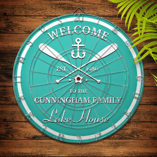 Family Name   Oars and Anchor Custom Aqua Blue Dartboard