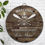Family Name | Oars and Anchor Custom Dartboard<br><div class="desc">Fun "welcome to the lake house" personalized dart board.  Change the name,  the year and the name of your vacation getaway (beach house,  cottage,  summer house,  etc.) to make this a wonderfully unique gift.</div>