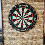 Family Name Personalized Blue Dartboard<br><div class="desc">A dartboard is a popular recreational and competitive game that provides hours of fun for players of all ages and skill levels. Typically made from sisal fibres, cork, or electronic components, dartboards are designed to withstand the impact of darts while offering precise scoring zones. Standard dartboards feature a circular design...</div>