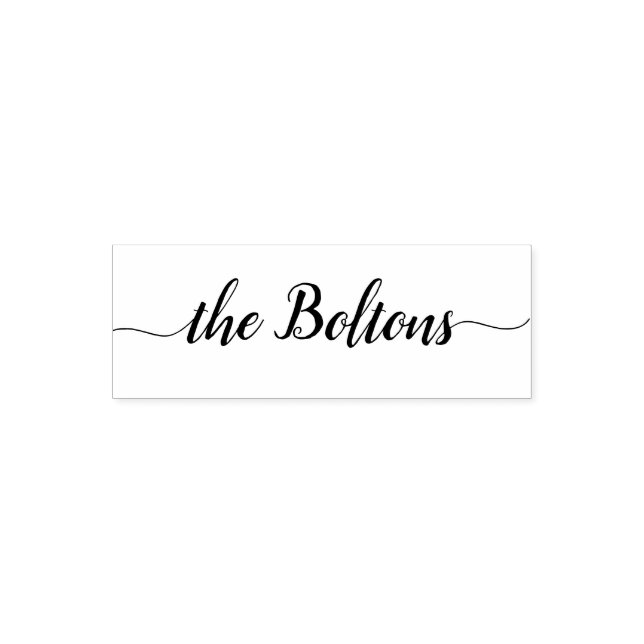 Family Name Personalized Chic Calligraphy Modern Self-inking Stamp (Design)