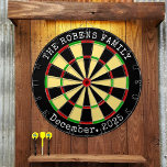 Family Name Personalized  Dartboard<br><div class="desc">A dartboard is a popular recreational and competitive game that provides hours of fun for players of all ages and skill levels. Typically made from sisal fibres, cork, or electronic components, dartboards are designed to withstand the impact of darts while offering precise scoring zones. Standard dartboards feature a circular design...</div>