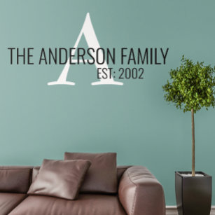 Family Name Personalized Monogram  Wall Decal