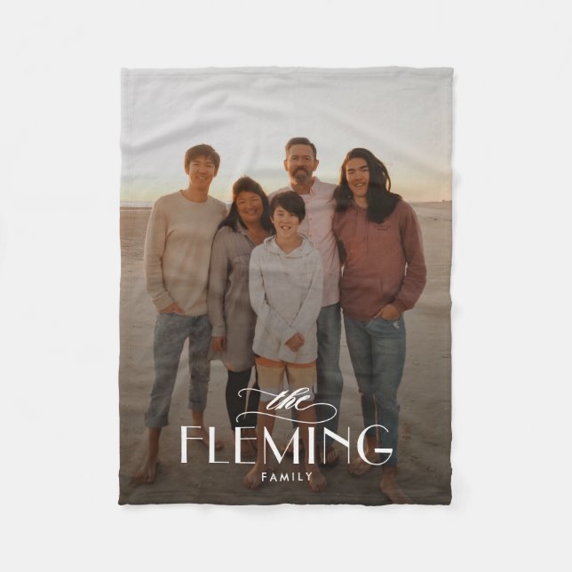 Family Name Personalized Photo Blanket Portrait (Front)