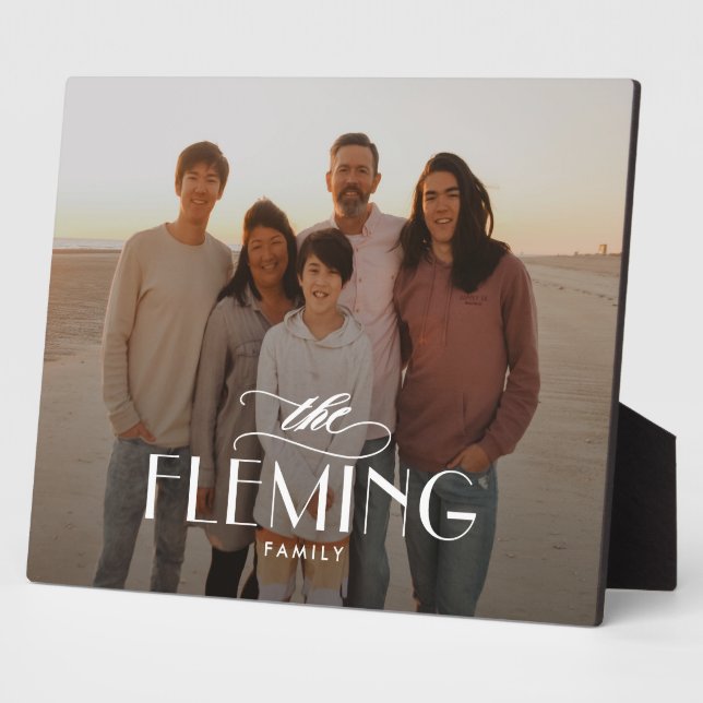 Family Name Personalized Photo Desktop Plaque (Side)