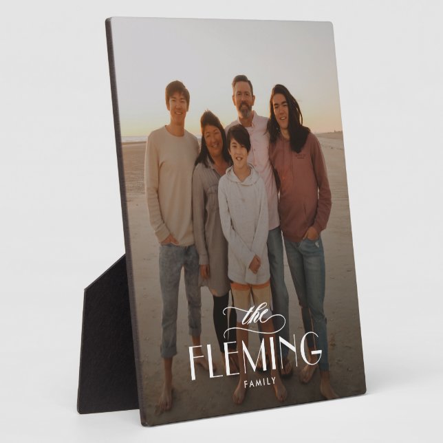 Family Name Personalized Photo Desktop Plaque (Side)