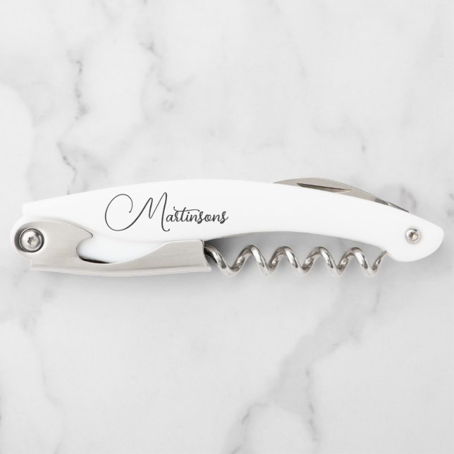Family Name  Personalized Stylish Corkscrew (Front)