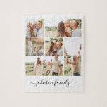 Family Name Photo Keepsake 6 Images Jigsaw Puzzle<br><div class="desc">Custom and unique Family 6 Images Photo Puzzle with custom name for staying at Home and Playing Games with your Parents,  Grandparents or Children. This special photograph puzzle game makes a great birthday or Christmas gift for the whole family to enjoy.</div>