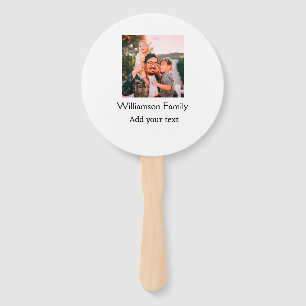 Family name photo message text holiday simple mode hand fan
