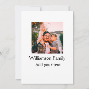 Family name photo message text holiday simple mode invitation
