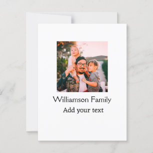 Family name photo message text holiday simple mode postcard