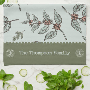 Family name professional graphic artwork retro kitchen towel
