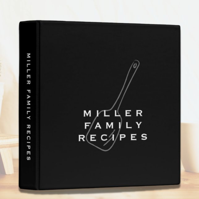 Family Name + Recipes | Black & White Binder (Creator Uploaded)