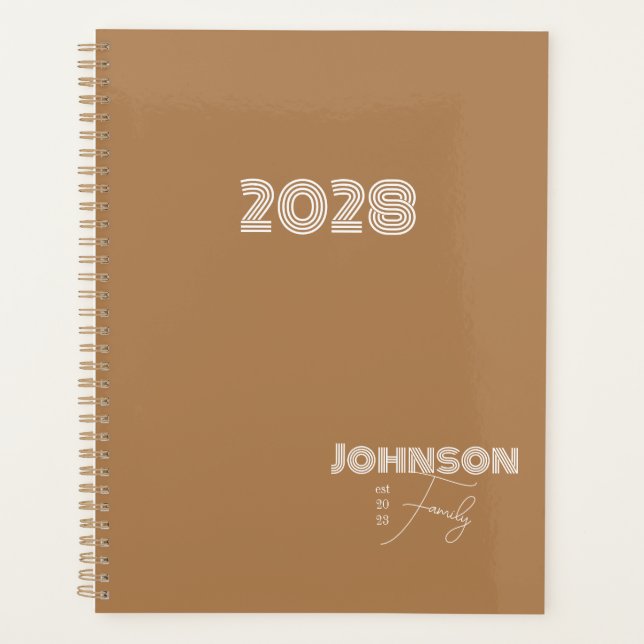 Family Name Retro Typography  Planner (Front)
