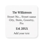 family name return address add name date year