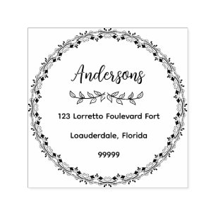 Family Name Return Address Rubber Stamp