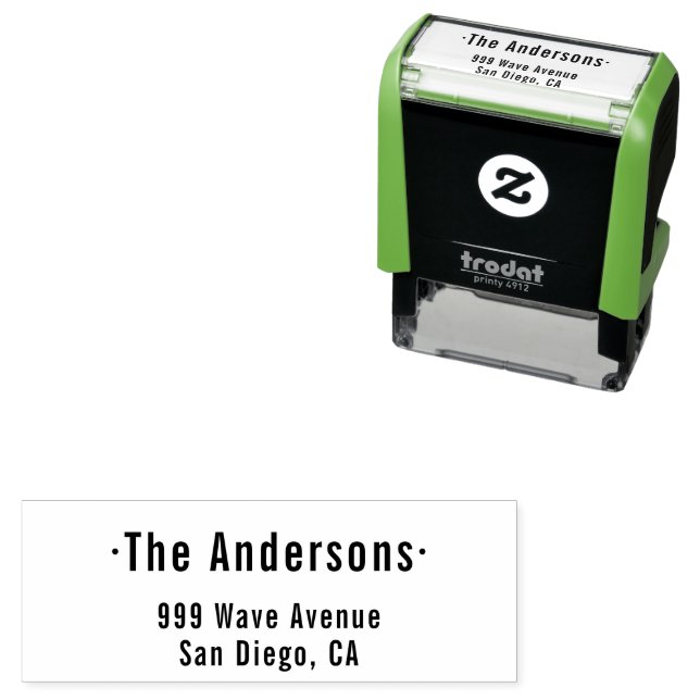 Family Name Return Address Self Inking Stamp (In Situ)