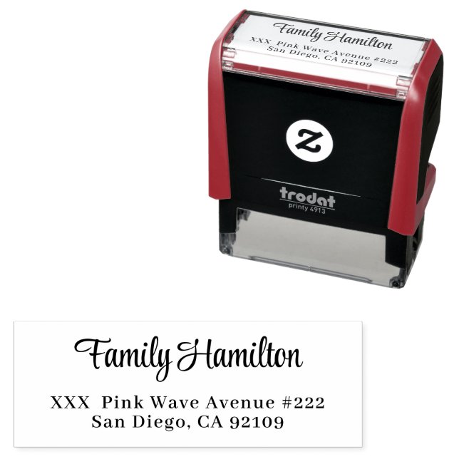 Family Name Return Address Self Inking Stamp (In Situ)