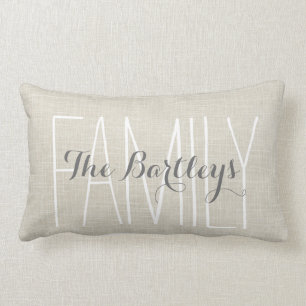 Family Name Rustic Chic Monogram Pillow