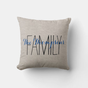 Family Name Rustic Chic Monogram Pillow