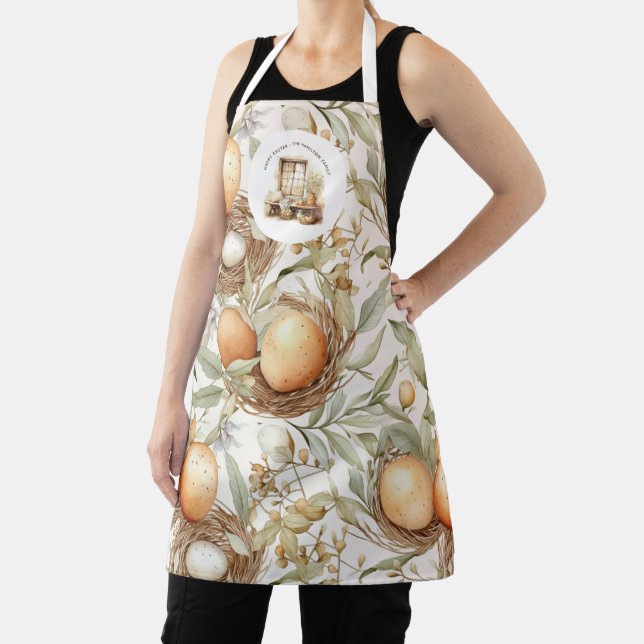 Family Name Rustic Easter Beige  Apron (Insitu)