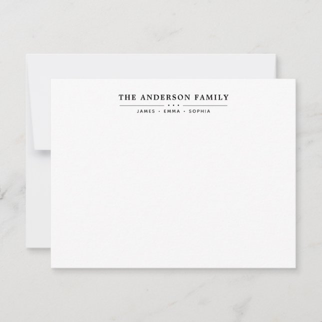 Family Name Script Black Typography Font Card (Front)
