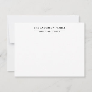 Family Name Script Black Typography Font Card