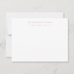 Family Name Script Blush Pink Typography Font Card