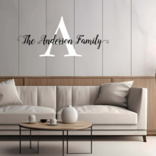 Family Name Script Calligraphy Monogram   Wall Decal