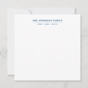 Family Name Script Navy Blue Typography Card