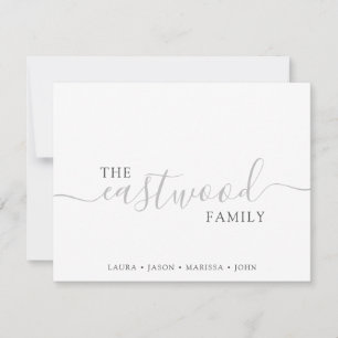 Family Name Script Typography Note Card