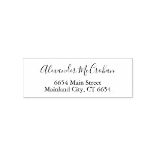 Family Name Script Typography Return Address Self-inking Stamp
