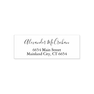 Family Name Script Typography Return Address Self-inking Stamp