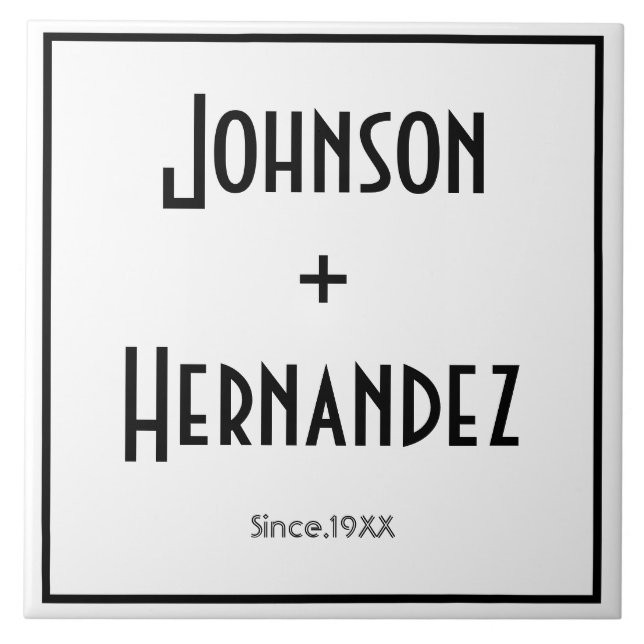 Family Name Sign  Simple Modern Tile (Front)
