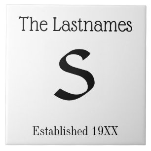 Family Name Sign  Simple Modern Tile