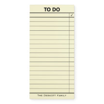 Family Name Simple To Do List Magnetic Notepad