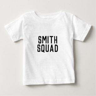 Family Name Squad   Modern Matching Trendy Stylish Baby T-Shirt