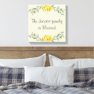 Family name stretched canvas print