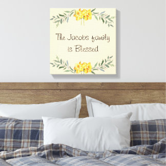 Family name stretched canvas print