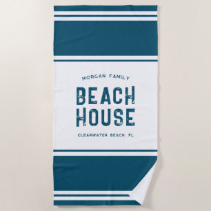 Family Name Summer Vacation Beach House Towel