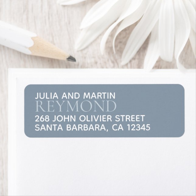 Family Name / Surname with Home Address Dusty Blue (Insitu)
