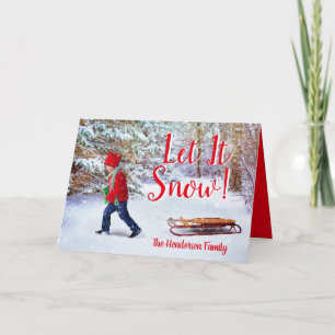 Family Name Vintage Scene Christmas Card