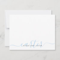 Family Name Wedding Couple Light Baby Blue Script