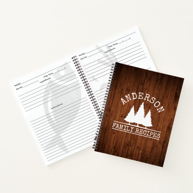 Family Name Wood Print Recipe Notebook (Inside)