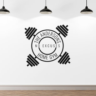 Family name Workout No Excuses  Wall Decal