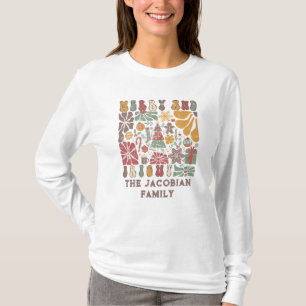 Family Name Year Reunion Boho Floral Christmas T-Shirt