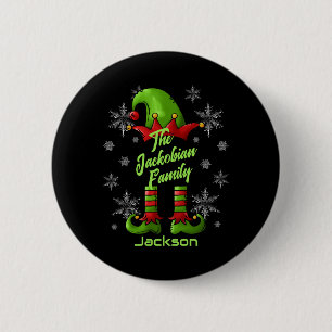 Family Name Year Reunion Matching Christmas Elf T  2 Inch Round Button